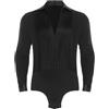Freebily Body da Ballo Latino Uomo Slim Fit Camicia da Danza Classica Moderna Balletto Leotard Body Ginnastica Ritmica Tuta Intera da Danza Samba Salsa Costume da Prestazione Nero M