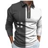LDZYXY Pasqua Regali Maglietta Polo Maniche Corte Uomo Maglie con Scritte Simpatiche Bianca Stampa Magliette Palestra Bodybuilding Manica Lunga Slim Fit (Grigio Scuro, L)