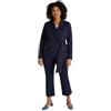 FIORELLA RUBINO: Pantaloni Kick Flare in Punto Milano Curvy Size Blu Stagione Primavera Estate 2025.