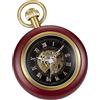 Tiong Orologio da tasca in legno meccanico steampunk elegante rame legno design viso aperto orologi da tasca da uomo con scatola a catena migliori regali, Rosso e nero., Gotico