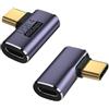 System-S Adattatore USB 4 tipo C maschio a femmina 40 Gbps angolo cavo USB 4.0 grigio