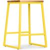 Iconik Interior Big Boy Style - Sgabello da bar, design industriale, in legno e metallo, 60 cm, colore: giallo