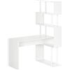 HOMCOM Scrivania Angolare Moderna in Truciolato con Ripiano a 4 Livelli per Ufficio e Studio, 120x80x176 cm, Bianco