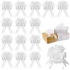 MEZOKUCEL 60pcs Coccarde Fiocco per Fiocchi Matrimonio, Coccarde Bianco Autotiranti Matrimonio, Coccarda Matrimonio Battesimo Auto Decoro