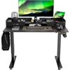 Claiks Scrivania regolabile in altezza con cassetti e supporto per monitor, 120 x 60 cm, scrivania elettrica su ruote, scrivania per computer con funzione memoria e protezione contro le collisioni,