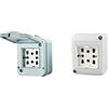 4Box 4B H21 Contenitore Ip55 Completo di Presa Side, 250 V, Grigio & 4B.IP40.H21 Presa Multistandard 1 Schuko + 2 Bipasso in Contenitore IP 40, Grigio, 250 V
