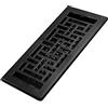 Decor Grates AJH410-BLK - Registro per pavimenti orientale, 10 x 25 cm, nero testurizzato