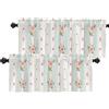 Batmerry Shabby Chic Roses Valance Curtains, Vintage Floral Stripes Polka Dot Laces Window Treatment Kitchen Valances Multilayer Poliestere Blackout for Living Room/Bathroom, 2 confezioni da 52 x 16