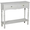 DRW Console Mobile Tavolo di Ingresso con 2 cassetti in Legno Bianco Rotto 90 x 28 x 75 cm, Medidas: 90x28x75cm