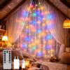 M mimotec - Tenda a ghirlanda LED per esterni con USB, lunghezza 3X3 m, luci multicolori con effetti, impermeabile IP65, ideale per patii e giardini con telecomando incluso. LM2966.