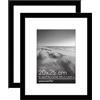 Americanflat Cornice 20x25 cm Nere - Set da 2 Cornici 13x18 cm con Passepartout o 25x20 cm Senza Passepartout - Portafoto con Pannello Protettivo in Plastica, Ganci e Cavalletto Integrati