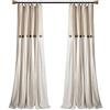 Lush Decor - Tenda singola effetto lino con bottoni, 101,6 x 241,3 cm (larghezza x lunghezza), decorazione rustica e moderna, a blocchi di colore, per soggiorno, camera da letto e sala da pranzo