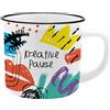 GRUSS & CO Tazza con motivo Pause | New Bone China Porcellana, effetto smaltato, 35 cl | Regalo divertente, colazione | 73916