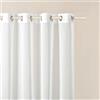 ROOM99 Novelia - Tenda con occhielli, 300 x 250 cm, larghezza x altezza per soggiorno Curtain trasparente, moderna, per soggiorno, camera da letto, colore bianco liscio, 1 pezzo