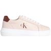 Calvin Klein Chunky Cupsole Mono Lth Wn Yw0Yw01872, Basso Top Donna, Pink (Whisper Pink/Cappuccino), 38 EU