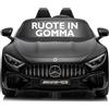 Mondial Toys Mercedes SL 63 AMG Auto Elettrica 12V Macchina per Bambini 2 Posti con Sedile in Pelle Telecomando Cintura di Sicurezza a Cinque Punti Bluetooth Ruote in Gomma Full Optional (Nero)