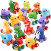 JOYIN Mini macchinine con animali dei cartoni animati, set di macchinine giocattolo in gomma morbida, piccole macchinine, macchinine giocattolo da bagno, regalo di compleanno per ragazzi e ragazze