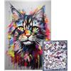 GREEN ANOO GreenAnoo - Puzzle per adulti da 1000 pezzi, motivo: animale Popart - gatto Maine Coon - Decorazione da parete - Cornice 50 x 75 cm - Qualità premium cartone FSC 2 mm