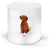 WD Lifestyle - Bicchiere in Vetro Borosilicato 250ml con Soggetto in Vetro Colorato Interno (Cane)
