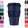 Ecoffee Cup 14oz 400ml Ecoffee Cup Riutilizzabile Eco-Friendly 100% a base vegetale tazza di caffè con coperchio e manica in silicone - Tazza da viaggio senza melamina, Dark Energy