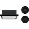 Klarstein Vinea - Cappa Aspirante ad Incasso, 60 cm, Set di Ricircolo, 610m³/h, 3 Livelli di Potenza, Filtro a Carbone Attivo, Nero