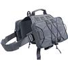 EXCELLENT ELITE SPANKER Dog Pack Hound Dog Borsa da Sella per Zaino da Viaggio Campeggio Escursionismo Cane di Taglia Media e Grande con 2 capienti Tasche Laterali(GRY-M)