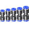 ERGAOBOY 60 Pezzi Kit Connettori Diritti 4-12MM Pneumatici | Set Assortito Giunzioni Lineari PU4-PU12 Push Lock per Tubi Aria Compressa
