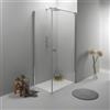 Auria Box Doccia Angolare 80x80 cm - Cabina Doccia con Porta Battente, Vetro Temperato 6mm, Profilo Cromato e Chiusura Magnetica - Regolabile e Facile da Installare