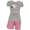 eplusm The Peanuts - Pigiama da donna con Snoopy, a maniche corte, da notte, estivo, per il tempo libero, taglia: M, L, XL, Grigio pjs, L