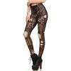 Black Sugar Leggings Pantaloni da donna Steampunk Ingranaggio Punk Stampa Meccanica 3D, marrone, S petite