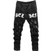 Zewool Jeans da uomo, leggeri, slim fit, elasticizzati, a coste, estivi, primaverili, skinny distressed Destroyed in denim, B20 nero, XL