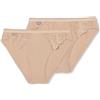 Playtex Slip Mini Cotone & Pizzo Donna x2, Skin (Beige), L