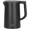 Severin WK 3484 Bollitore Elettrico Cool-Touch, 1.7L, 2200W, Regolazione Temperatura con LED, Spegnimento Automatico, Funzione Keep-Warm, Nero/Acciaio Inox