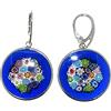 Linea Italia Venetiaurum - Orecchini per Donna con Murrina 26mm In Vetro Originale Di Murano E Argento 925 - Gioiello Made In Italy Certificato