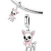Genérico Ciondolo chihuahua in argento sterling 925, compatibile con ciondoli Pandora e molti altri bracciali con ciondoli.