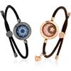 TOTWOO Bracciali per Coppie con Collegamento Bluetooth Uno a Uno tramite App, Luci e Vibrazione al Tocco - Regalo Romantico per Relazioni a Distanza, in Acciaio Inossidabile 316