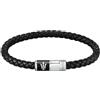 Maserati Jewels Bracciale Uomo in Acciaio, pelle riciclata, smalto - JM222AVE07