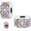 LNQOBU Clip/Stopper Charms per Bracciale Argento 925 Pave Cubic Zirconia Bead Stella Luna Farfalla Blu Gioielli Regalo per Donna