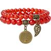 Farfume Bracciali Chakra per le donne - Cristalli Bracciale Donne Pietre Naturali Yoga Reiki- Un set di bracciali doppi（Agata Rossa e LifeTree（Medio）