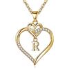 TINGN Collana con Iniziali a Cuore per Donne e Ragazze, Ciondolo A-Z Placcato in Oro 14K, Gioielli Delicato per Adolescenti Regali
