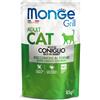 Monge Grill Grain Free Adult Cat bocconcini 85 gr - Coniglio - Cibo umido per gatti - SPEDIZIONE GRATIS 1° ORDINE + scegli lo sconto BZR5 / BZR20