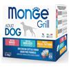Monge Grill Grain Free Adult Dog Multipack 12x100g - Manzo - Merluzzo - Pollo - 1° ORDINE? scegli lo sconto BZR5 / BZR20 + 200 punti fedeltà