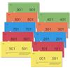 Nezyo Blocchetti Numerati da 1 a 1000 Blocchi con Numeri Doppi Blocchi Numerici per Gettoni Guardaroba per Guardaroba Lotteria Eventi Festa, 10 x 5 cm(Giallo, Rosso, Blu, Arancione, Verde)