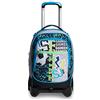 SJ GANG STYLE JAM GANG Trolley Scuola SJ Jack 2 Ruote - Goalkick Boy Bambino - Grigio, Azzurro - Zaino Sganciabile - Doppio Uso