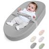 COMOMY Materassino Fasciatoio in Pelle Vegana, 80 x 40 cm, Impermeabile e Lavabile, con Cintura di Sicurezza e Design Antiscivolo, Morbido Cuscino per Fasciatoio Leggero (Grigio)