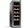 KLARSTEIN Cantinetta Vino Refrigerata a Zona Singola per Interno/Esterni, Frigo Bar, Cantina Vino con Porta in Vetro, Mini Frigo Silenzioso, Frigorifero Piccolo Touch Control, 5-18°C, 12 Bottiglie