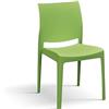 KONTE.DESIGN Set di 4 sedie HOBIE BEACH in polipropilene verde, impilabili