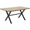 Hela Tische, Karina - Tavolo da pranzo allungabile, materiale a base di legno rivestito in melammina, rovere Artisan, gambe a X, 160-200 x 90 cm