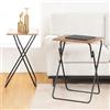 FurnitureR 2 x tavolo pieghevole multiuso, divano per computer portatile, design industriale, MDF e telaio in metallo, per spazi di vita compatti, portatile e facile da riporre, interno ed esterno