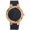 MICGIGI Orologio da polso al quarzo in legno di bambù minimalista unisex con cinturino in pelle